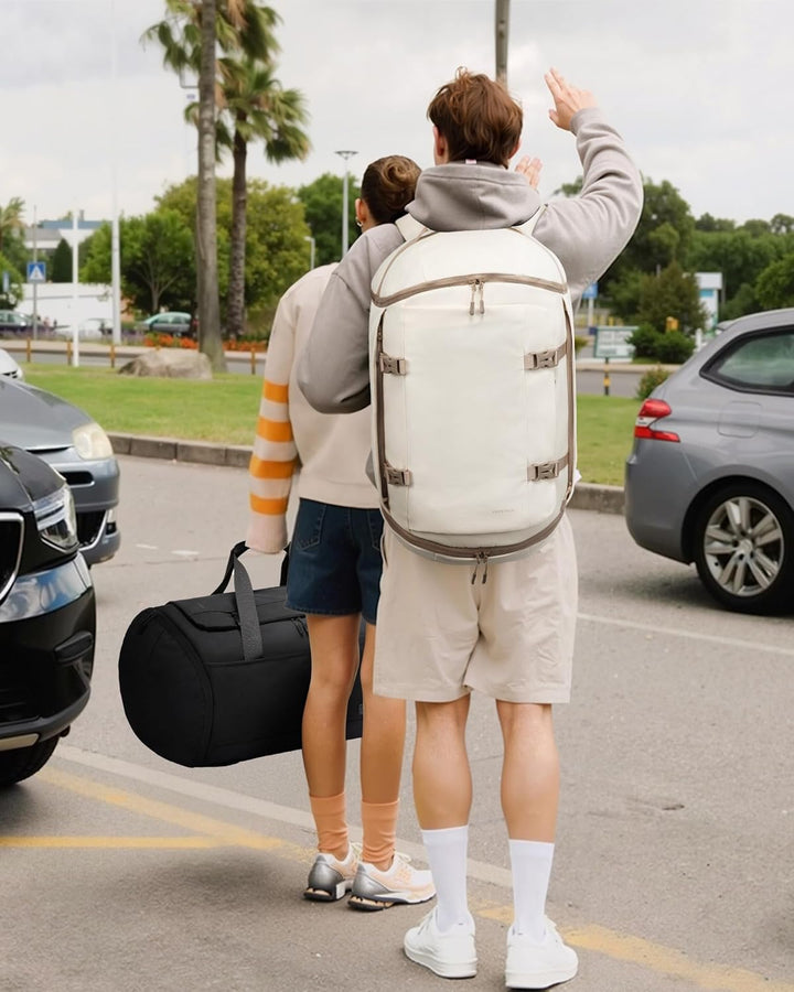 LOVEVOOK Reisetasche Sporttasche Rucksack Gross, 56L Handgepäck Rucksack Flugzeug mit Schuhfach Nass