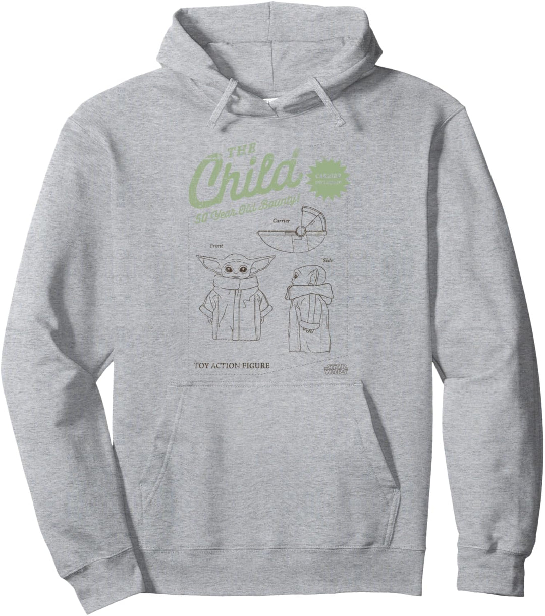 Star Wars The Mandalorian The Child Action Figure Schematic Pullover Hoodie