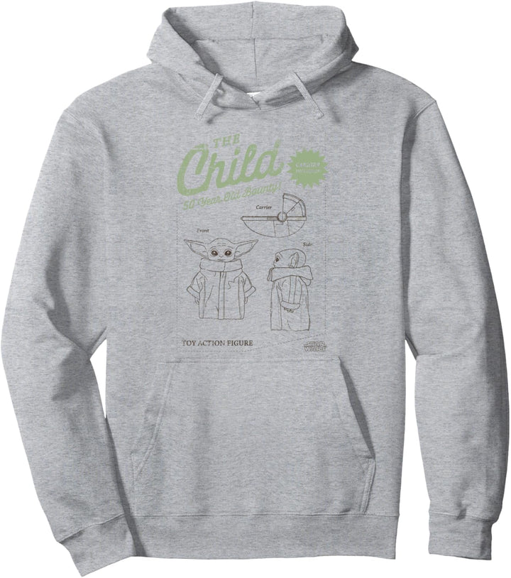 Star Wars The Mandalorian The Child Action Figure Schematic Pullover Hoodie