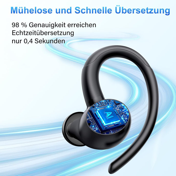 AI Kopfhörer Übersetzer, 3-in-1 Bluetooth 5.4 Echtzeit Sprachübersetzungs Kopfhörer, 164 Sprachen (m