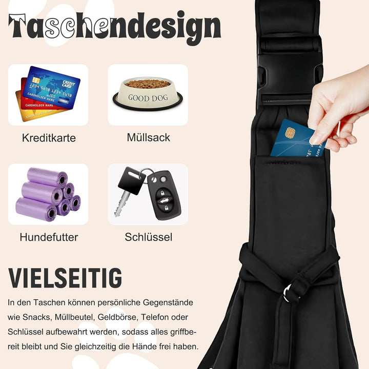 Hundetragetasche, Tragbare Haustier Hundetasche mit Verstellbare Schultergurt und Fronttasche Wendba