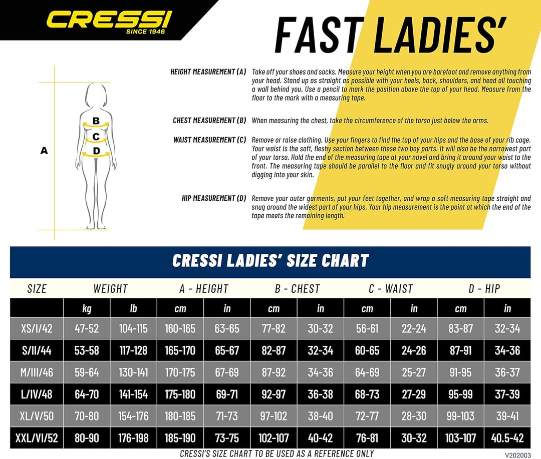 Cressi Men's & Ladies' Full Wetsuit Back-Zip for Scuba Diving & Water Activities - Fast 7mm: Designe