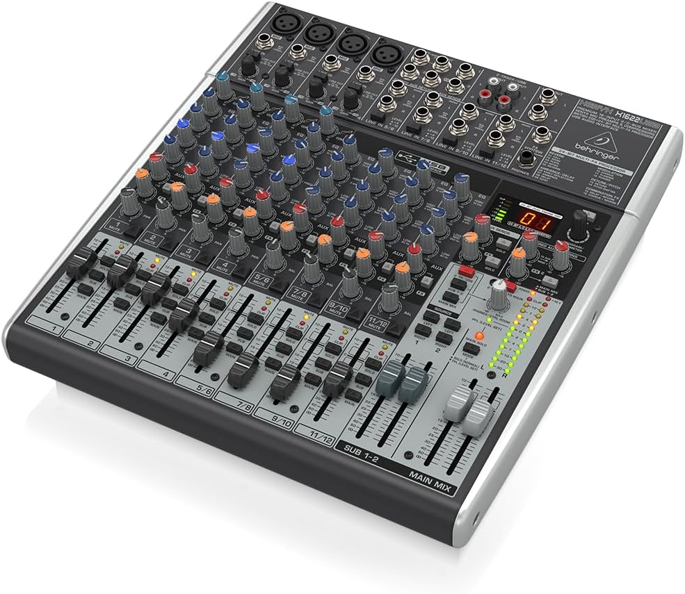 Behringer XENYX X1622USB Premium 16-Input 2/2-Bus Mixer mit XENYX Mic Preamps und Compressors, Briti