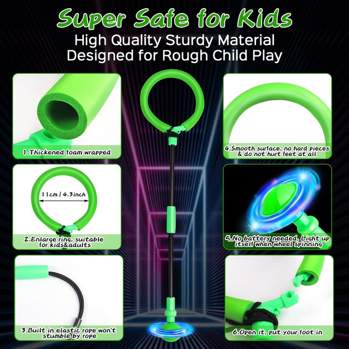 Jalunth Springring Fusskreisel Swing Wheel Outdoor Draussen Garten Strand Blinkt Skip Ball Spielzeug