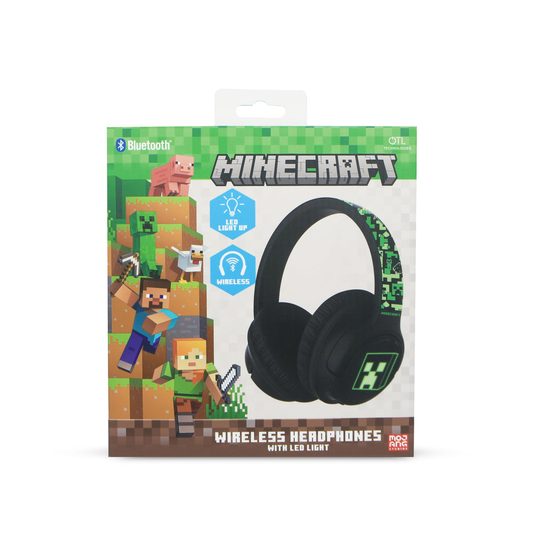 OTL Technologies Minecraft Faltbare kabellose Kopfhörer mit LED-Licht