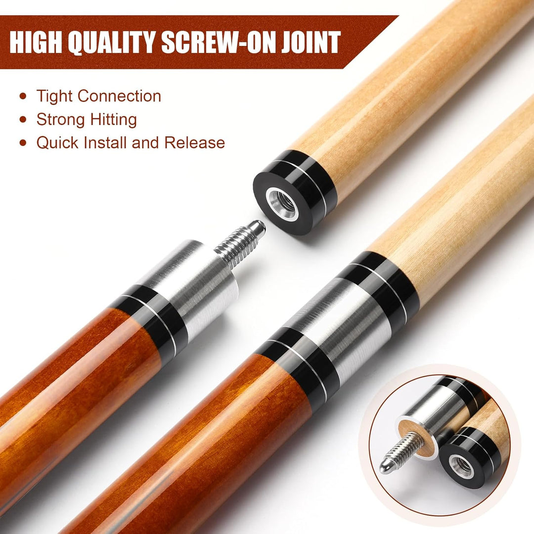 Pool Queue, 58 Zoll Billard Queue Kanadischer Ahornholz Pool Cue 13mm Spitzen für Professionelle Bil