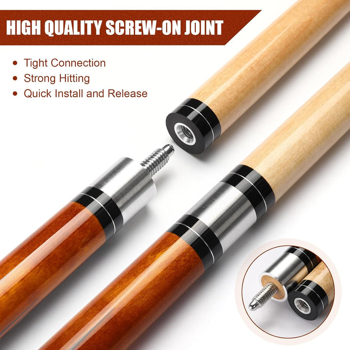 Pool Queue, 58 Zoll Billard Queue Kanadischer Ahornholz Pool Cue 13mm Spitzen für Professionelle Bil