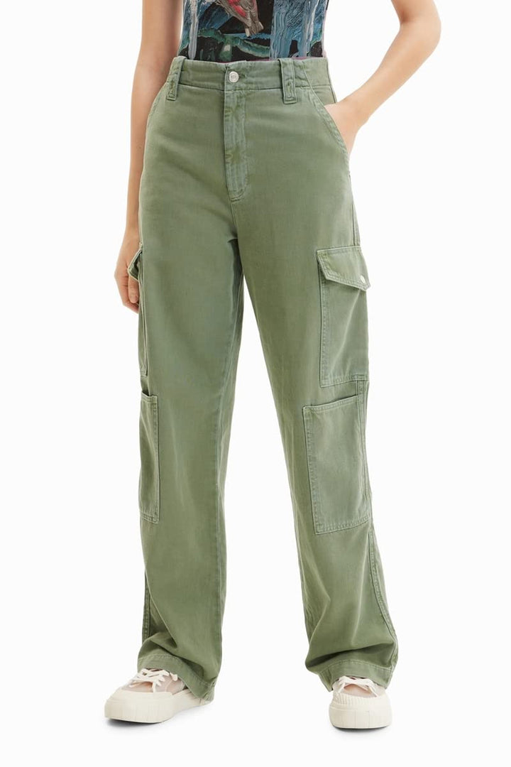 Desigual Damen Casual Pants, Grün