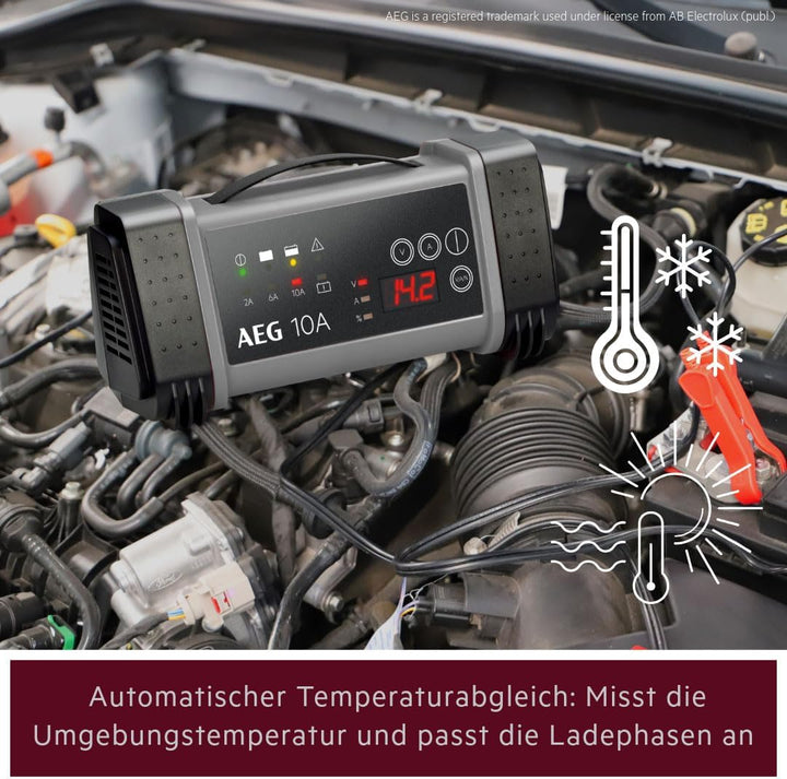 AEG Automotive 97024 Mikroprozessor-Ladegerät LT 10 Ampere für 12 und 24 V Batterien, 9-stufig 10 Am