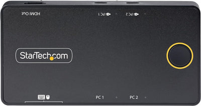 StarTech.com 2-Port USB-C KVM-Switch, EIN 4K 60Hz HDMI Monitor, 100W Power Delivery Pass-Through für