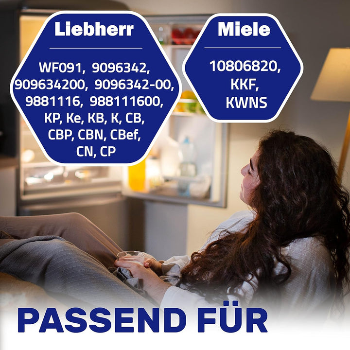 2 Stück Aktivkohlefilter Kühlschrank Ø 45 mm für Miele 10806820 für Liebherr WF091 9096342 909634200