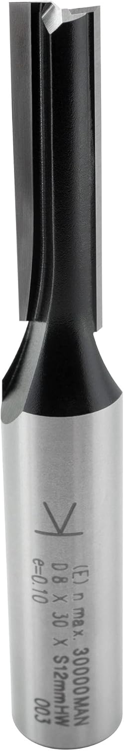 ENT 10517 Nutfräser HW, Schaft (S) 12 mm, Durchmesser (D) 8 mm, NL 30 mm, SL 40 mm, GL 77 mm D=8 / N
