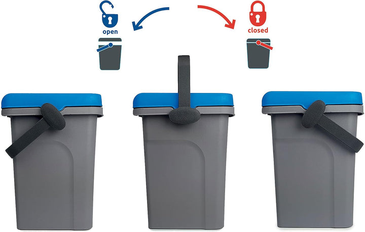 Windeleimer Geruchsdicht 7 Liter Blau, Biomülleimer Verschliessbar, Bio Mülleimer Klein, Komposteime