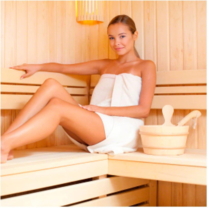 Sport-Tec Sauna Starter-Set 9-TLG., Aufgusskübel + Schöpfkelle + 6 versch. Saunadüfte á 50 ml