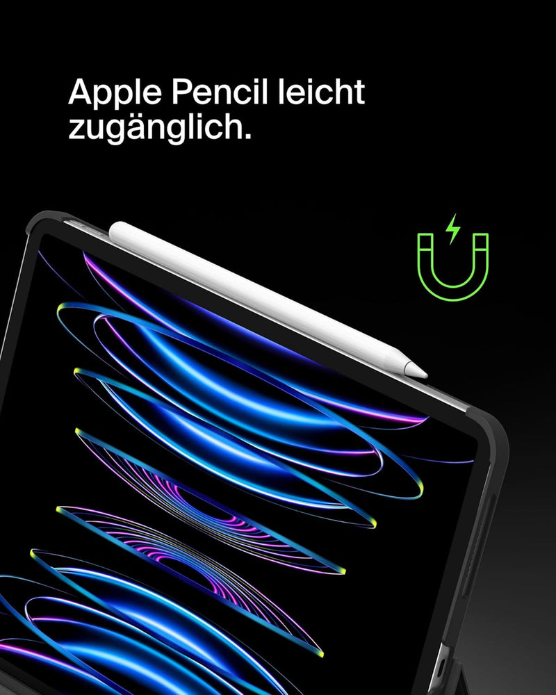 Belkin Everyday Tastatur mit Hülle u. Halter, hinterleuchtete iPad Tastatur, Multi-Gesture-Steuerung