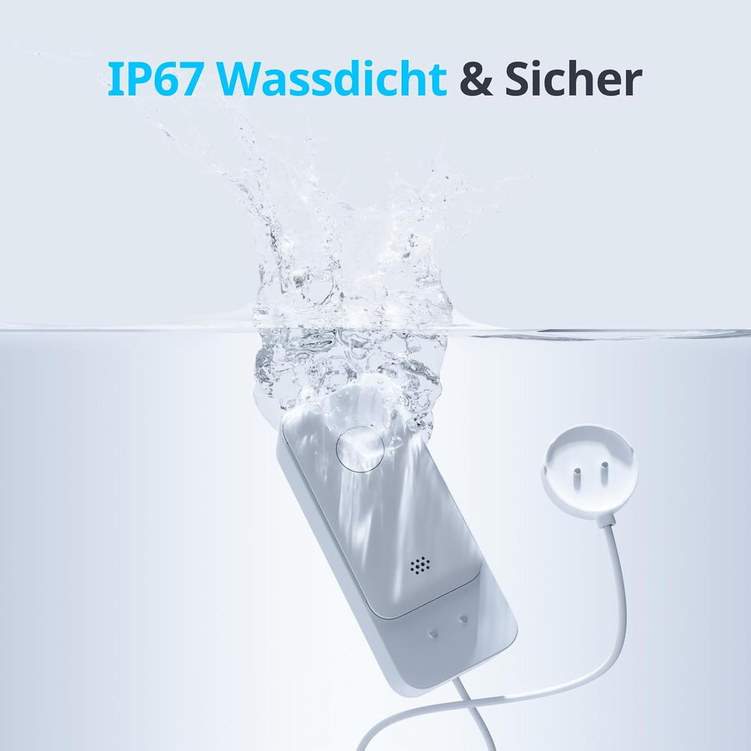 SwitchBot WLAN Wassermelder, Smart Wassersensor, 100dB einstellbarer Alarm & App-Benachrichtigung, I