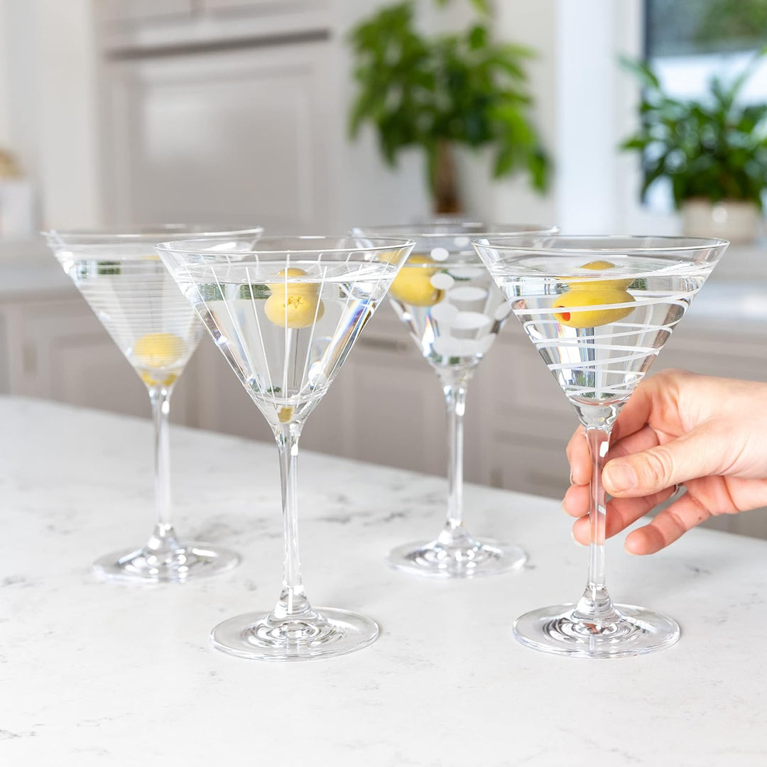 Mikasa Cheers Martini-Gläser, 4er-Set, 290 ml, Silber Martini-Gläser Silber, Martini-Gläser Silber