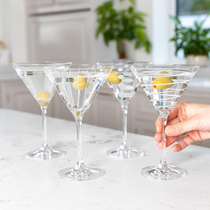 Mikasa Cheers Martini-Gläser, 4er-Set, 290 ml, Silber Martini-Gläser Silber, Martini-Gläser Silber