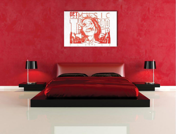 Get the music louder Light Format: 100x70auf Leinwand, XXL riesige Bilder fertig gerahmt mit Keilrah