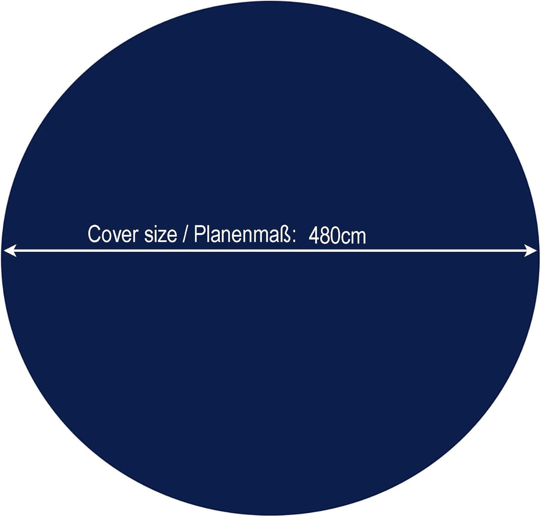 QUICK STAR Poolabdeckung Rund für 380-420 cm Pools | Planenmass Ø 480 cm | Blau | Sommer & Winter Po