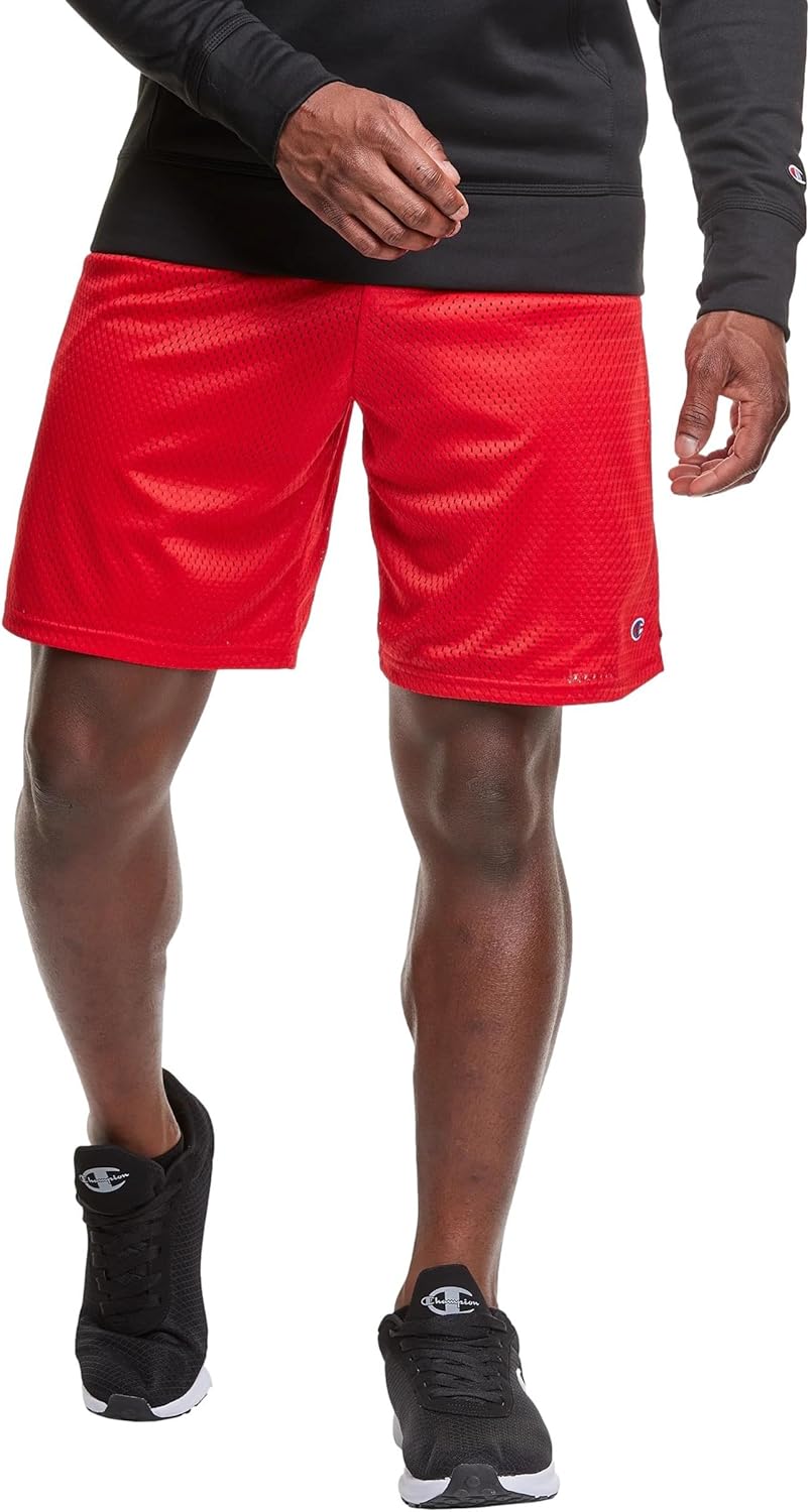 Champion Herren Lange Netz Taschen Shorts M Active Red, M Active Red