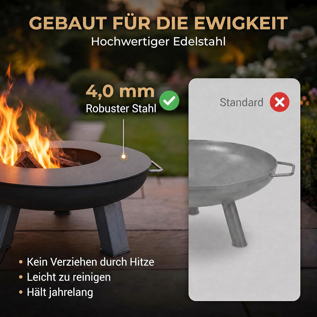 SOUK ONE Plancha Ø 80 cm Feuerring Feuerplatte Grillring für Feuerschale oder Feuertonne - Grillplat