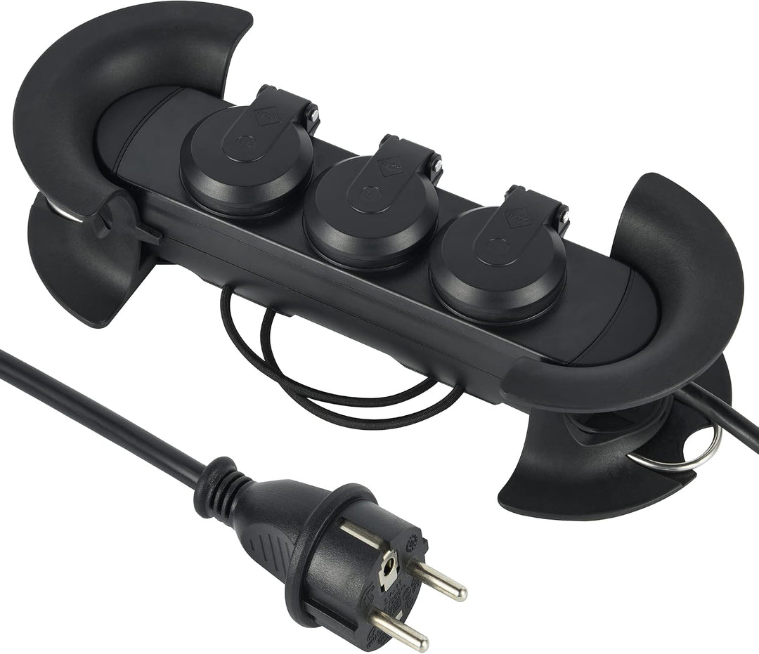 Electraline 62579 Professionelle Steckdosenleiste für den Aussenbereich Kabeltrommel mit 10 Meter Ve