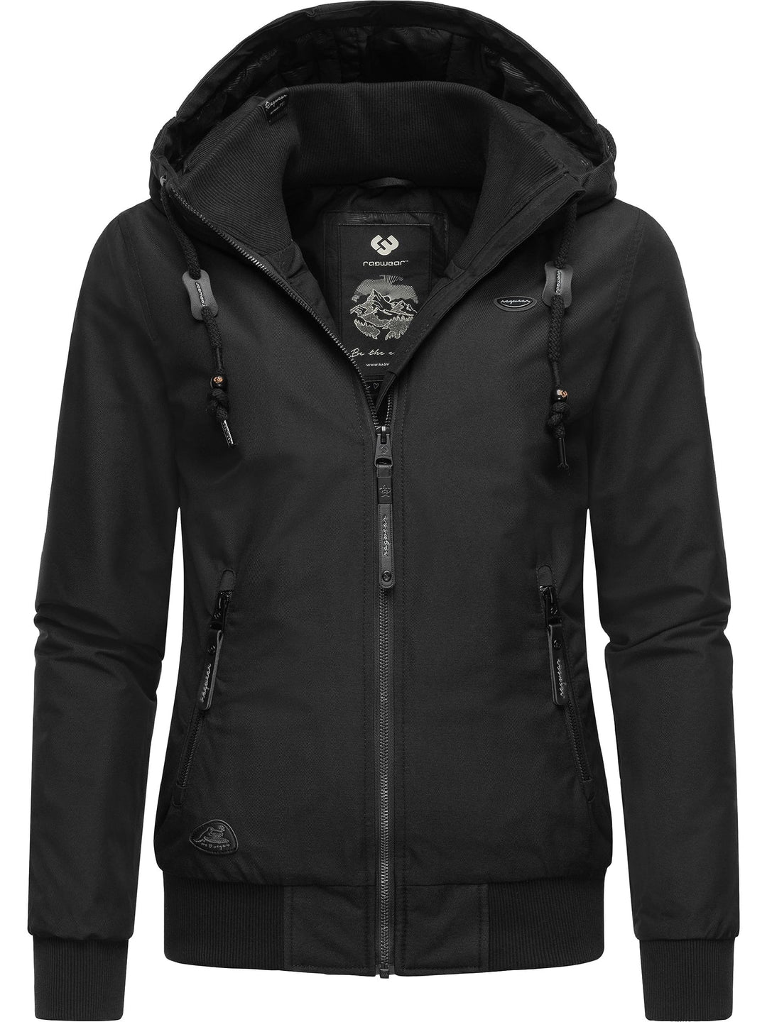 Ragwear Damen Winterjacke Outdoorjacke wasserdicht mit Kapuze Nuggie Melange XS-6XL M Schwarz, M Sch
