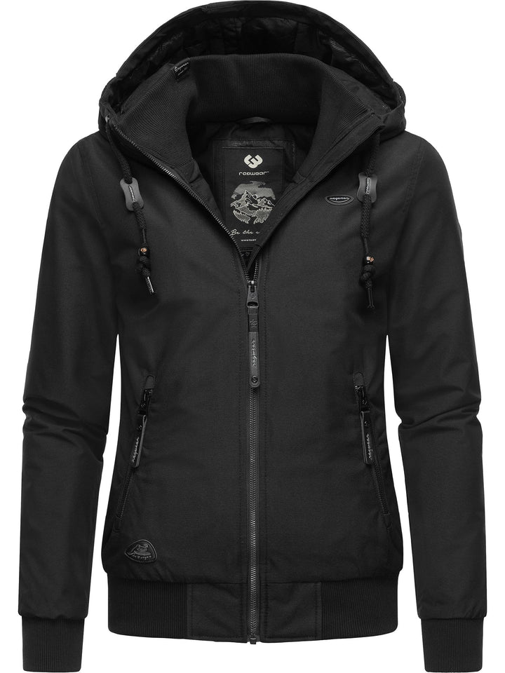 Ragwear Damen Winterjacke Outdoorjacke wasserdicht mit Kapuze Nuggie Melange XS-6XL M Schwarz, M Sch