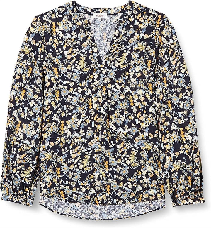 s.Oliver Damen Bluse Langarm 34 Blau, 34 Blau