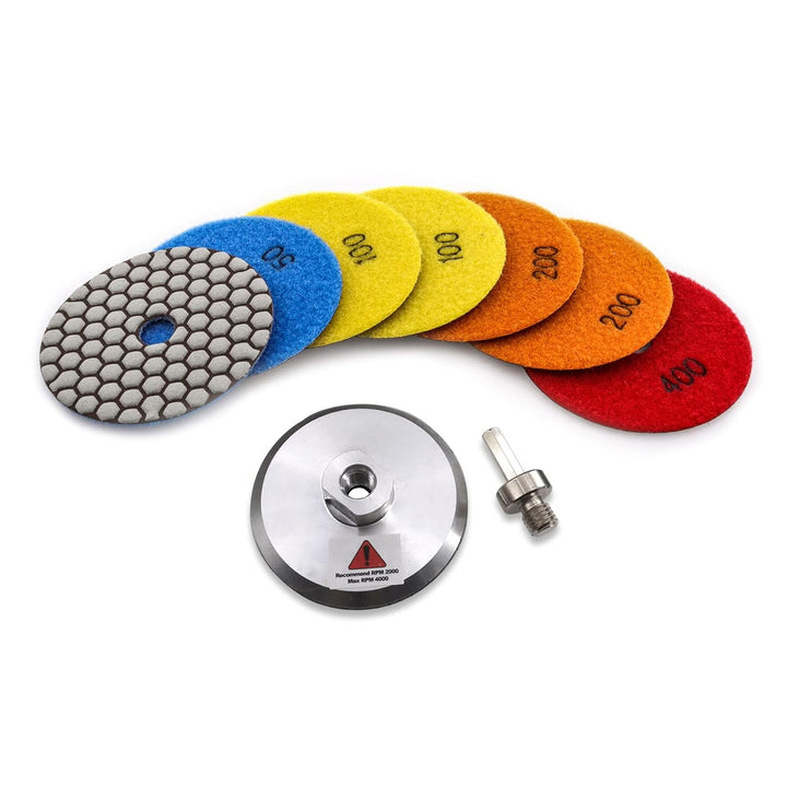 KURSTOL Dry Diamond Polishing Pads Set - 7pcs 4"/100mm Countertop Polishing Pads +1pc Backer Pad von