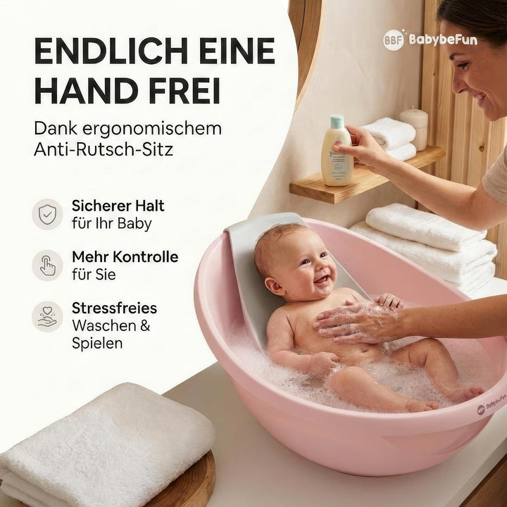 Baby Badewanne mit Badewanneneinsatz für Neugeborene [Testsieger] Rutschfest Babybadewanne für Babys
