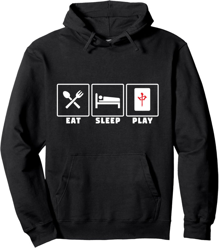 Eat sleep play - mahjong gift Pullover Hoodie