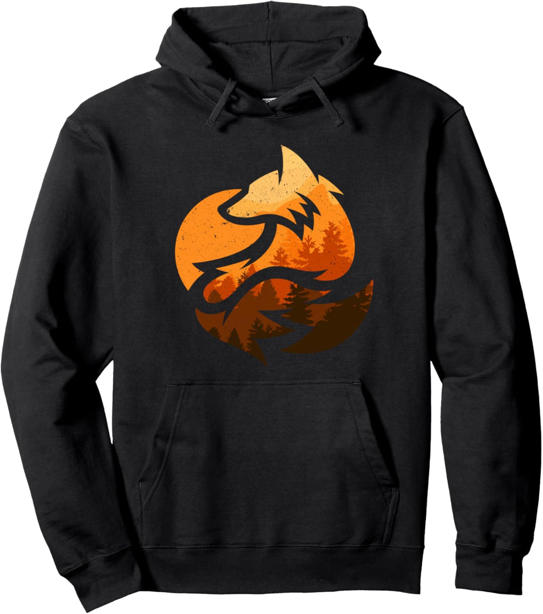 Fuchs Tierdesign Geschenke mit Natur Bäumen Jagd Pullover Hoodie