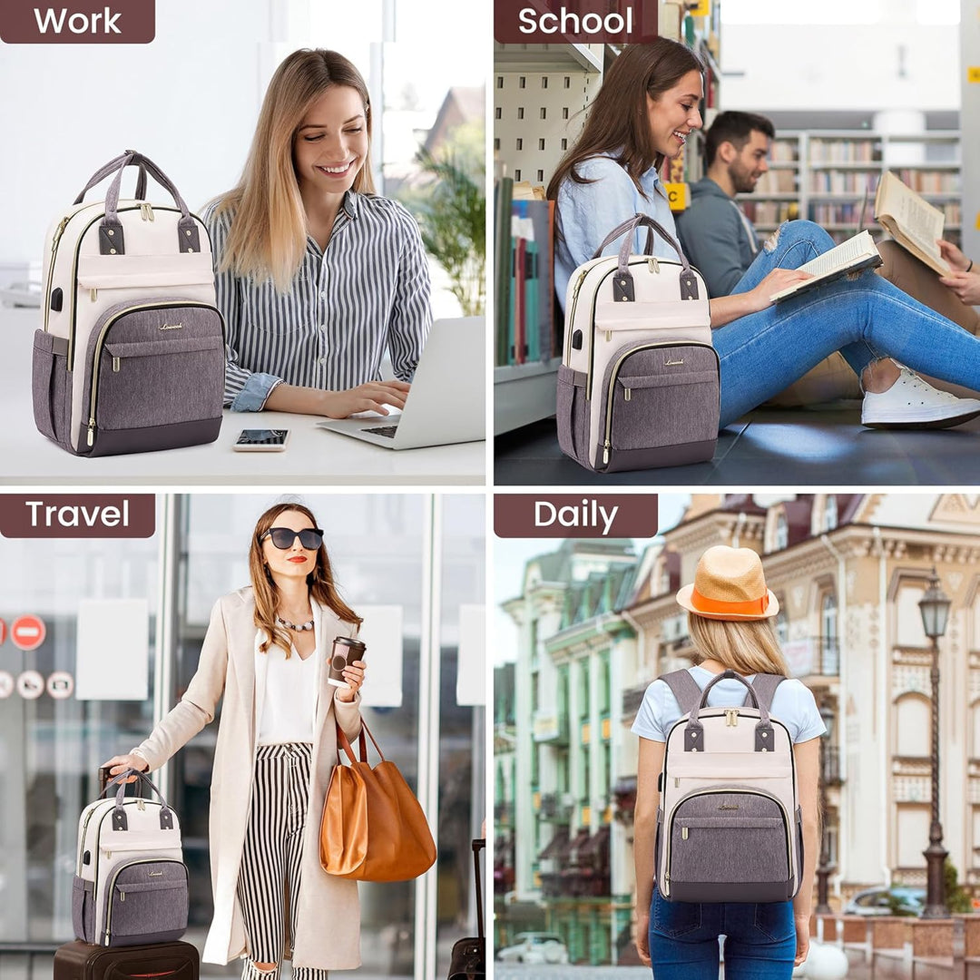 LOVEVOOK Rucksack Damen Laptop Rucksack 17 Zoll Schulrucksack Mädchen Teenager Wasserdicht Schultasc