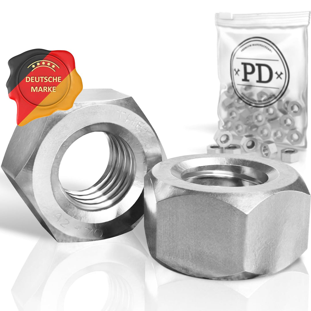 PD® Muttern M36 (DIN 934 / ISO 4032) | Hochwertige A2 V2A Edelstahl Sechskantmuttern | Hex Nut Edels