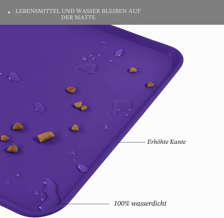 Reopet Silikon-Futtermatten für Haustiere - wasserdichte Hunde- und Katzenplatzmatten mit erhöhten R