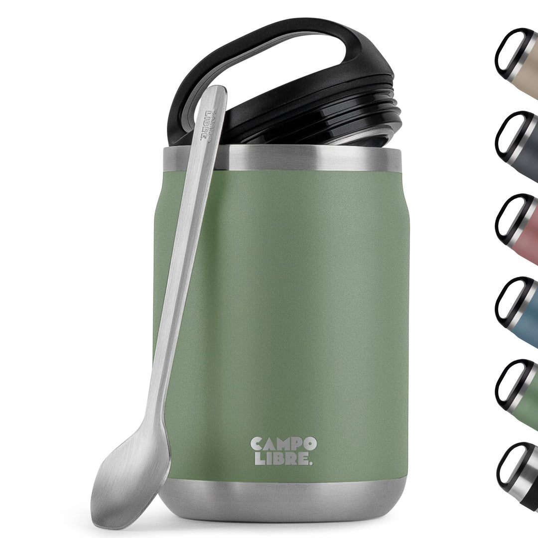 Campo Libre.® Lotta, Thermobehälter für Essen, Edelstahl Thermobecher Essen mit Löffel, Warmhaltebeh