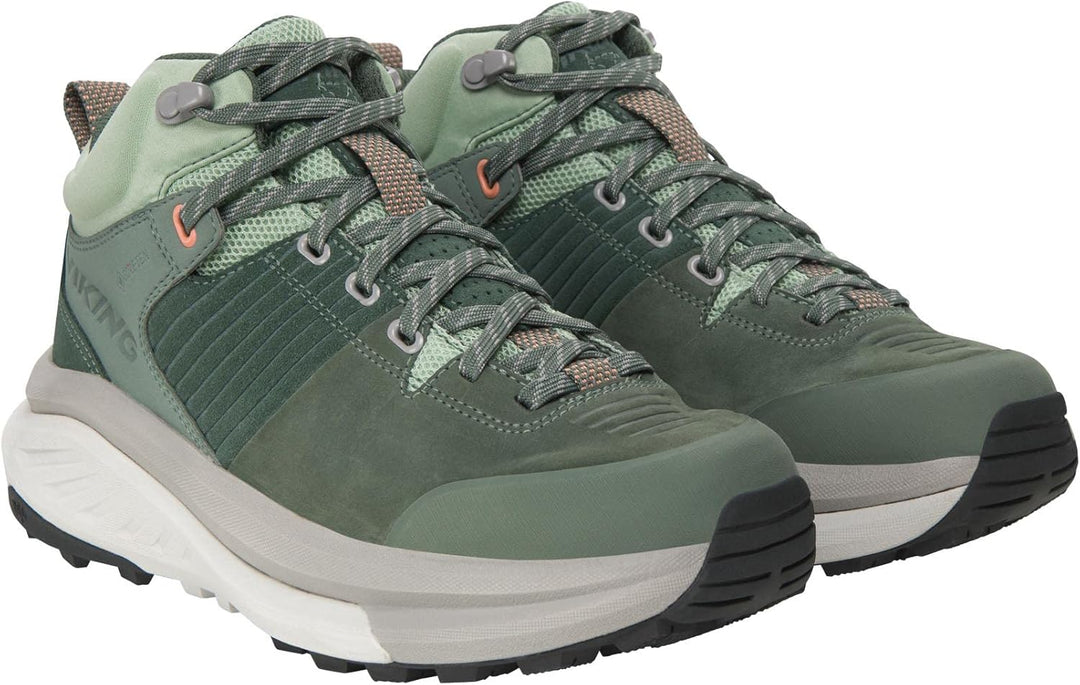 Viking Cerra Hike Mid Gtx W Walking Shoe Unisex, 36 EU Weit Green Light Grey