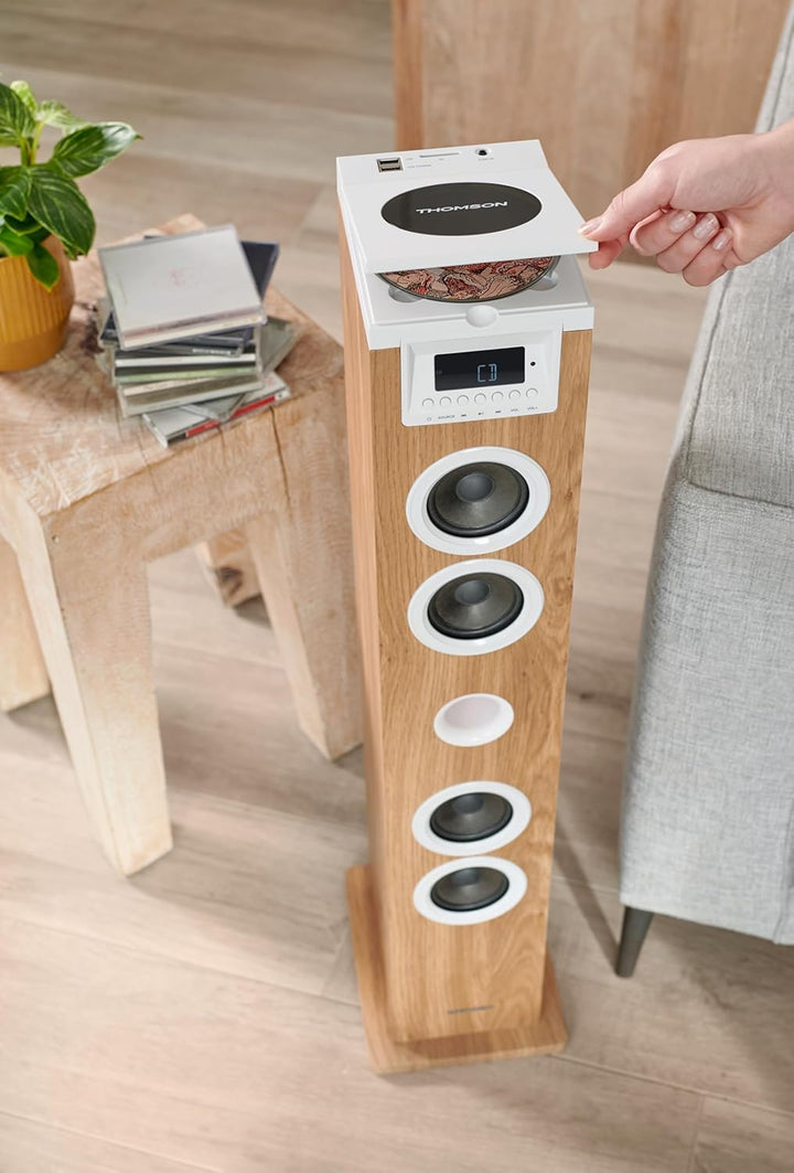 THOMSON Multimedia-Tower mit CD-Player, Bluetooth, weiss, DS121CD, weiss