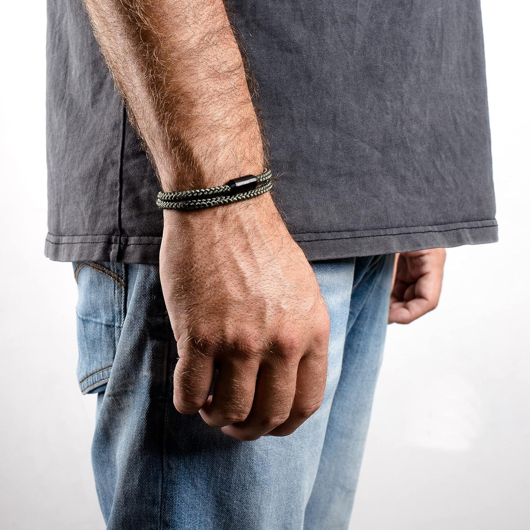 Akitsune Mare Segeltau Nylonarmband | 5 mm breit | Magnetischer Kapselverschluss Doppelt Gewickelt D