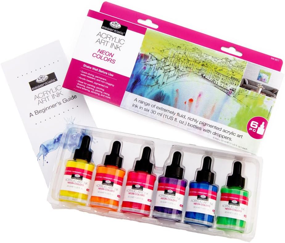 Royal & Langnickel Künstlertinte aus Acryl, permanent, 30 ml, wasserfest, 6 Stück