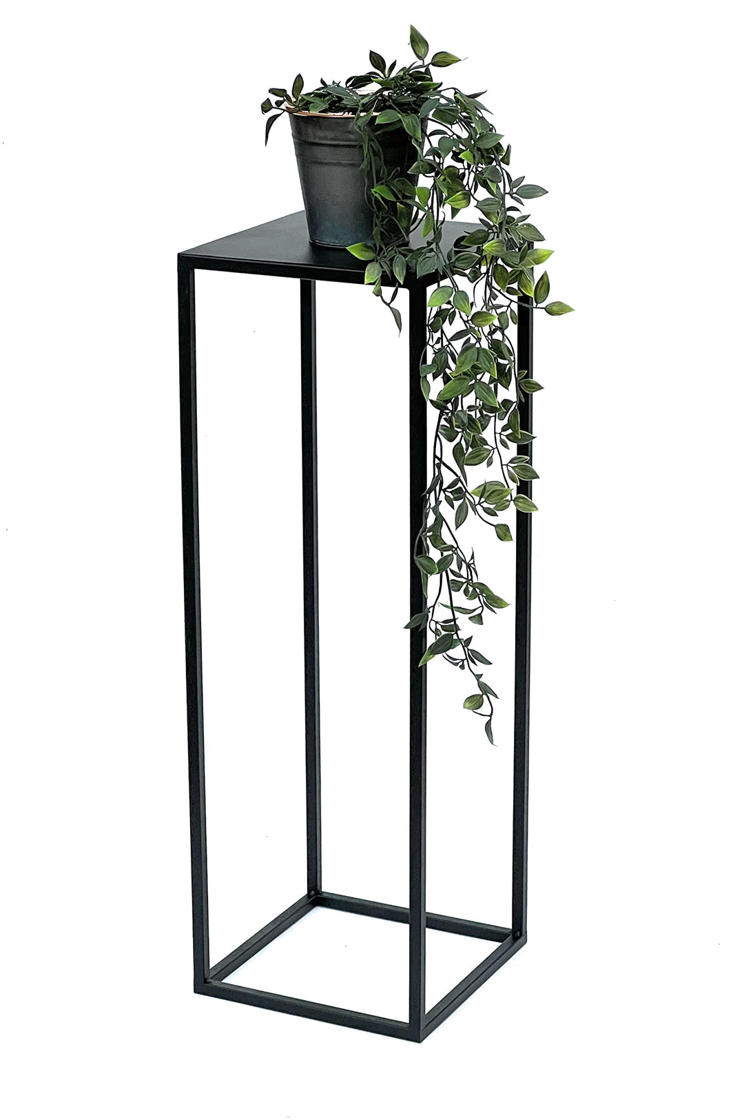 DanDiBo Blumenhocker Metall Schwarz Eckig 70 cm Blumenständer Beistelltisch 96350 Blumensäule Modern