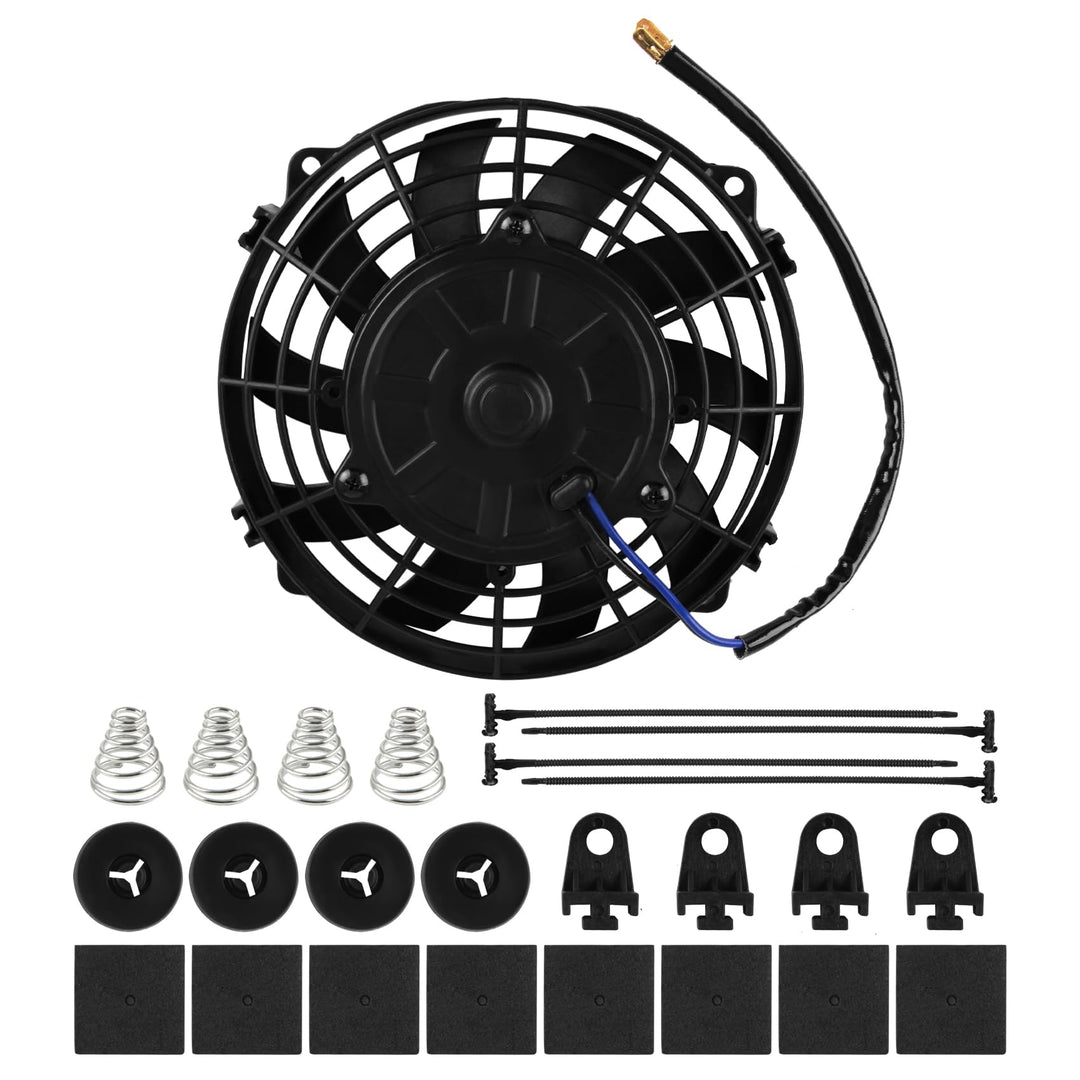 DOCAS 7 Zoll 12V 80W Universal Auto Kühlerlüfter Kühlgebläse, Auto Elektrischer Lüfter Motorlüfter S