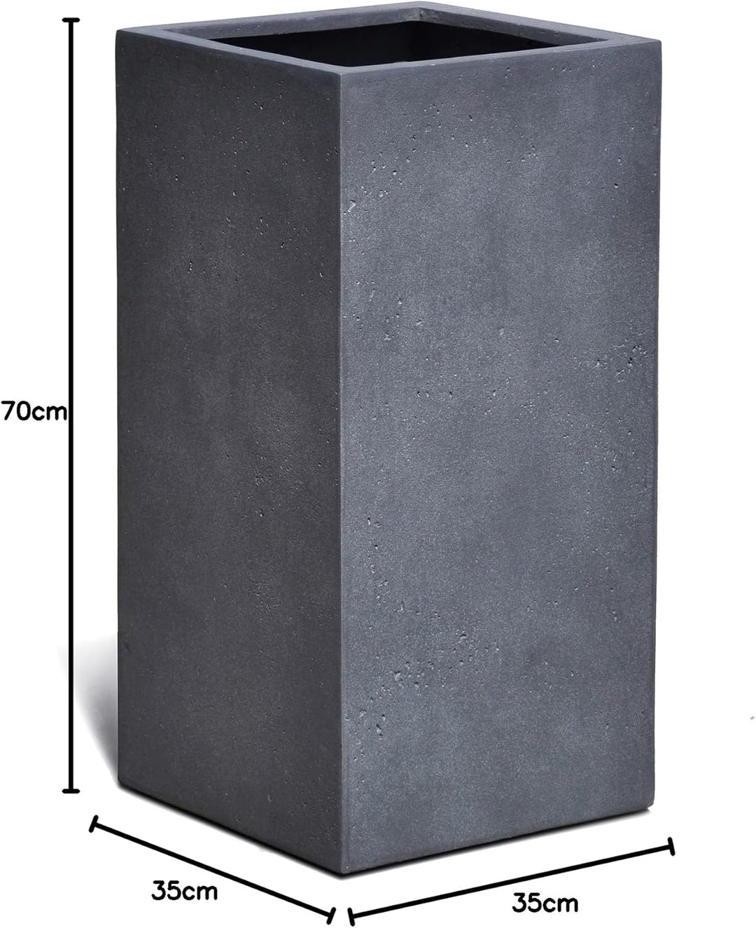 ESCHBACH® Pflanzkübel HIGH Cube 70 Blei Grau Quadratisch * 35 x 35 x 70 cm * 10 Jahre Garantie 35x35