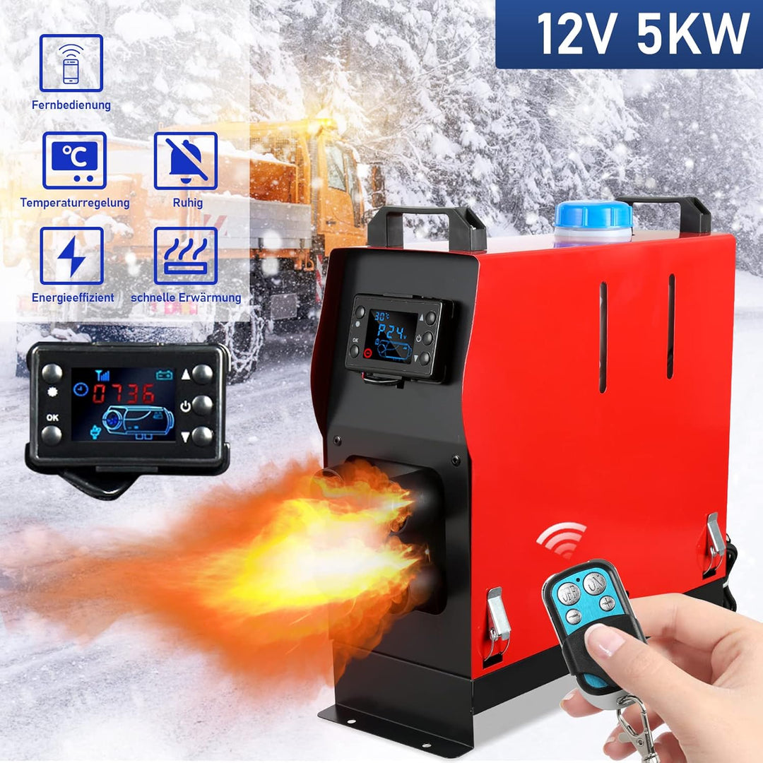 Yakimz Standheizung Diesel 5KW Diesel Lufterhitzer, 12V Air Diesel Heizung, Luft Dieselheizung mit L