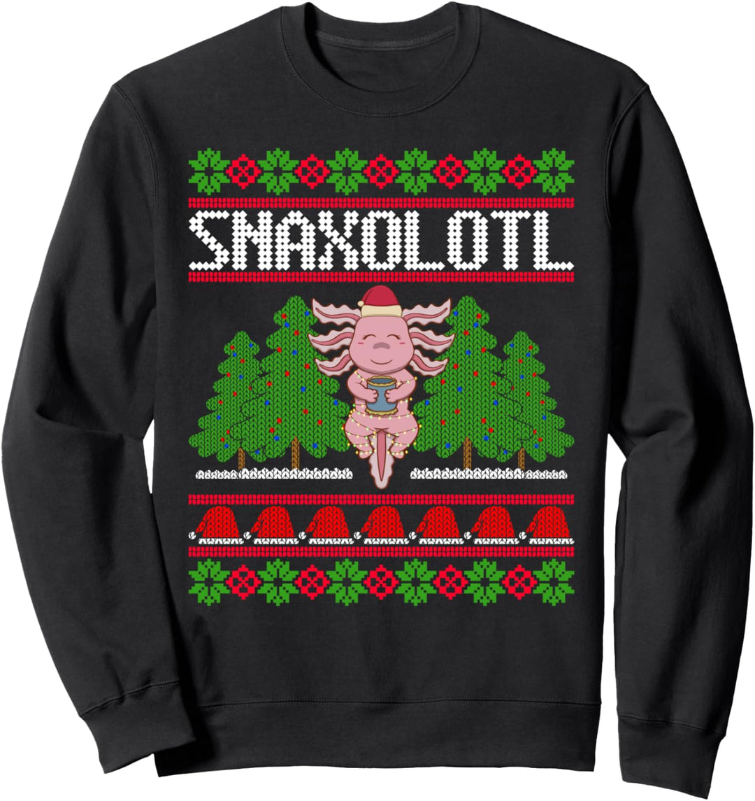 Snaxolotl Lustige Liebe Axolotl Hässliche Weihnachtspullover Kawaii Sweatshirt