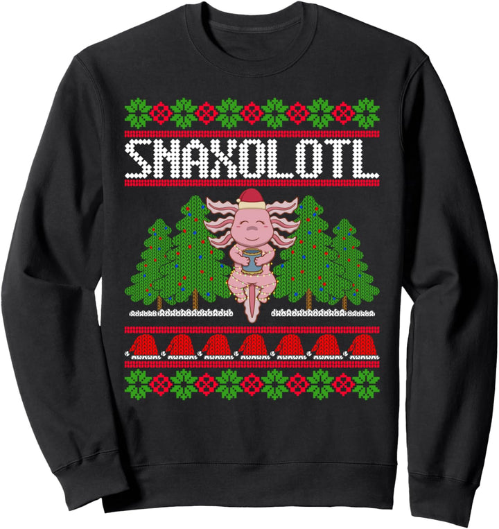 Snaxolotl Lustige Liebe Axolotl Hässliche Weihnachtspullover Kawaii Sweatshirt