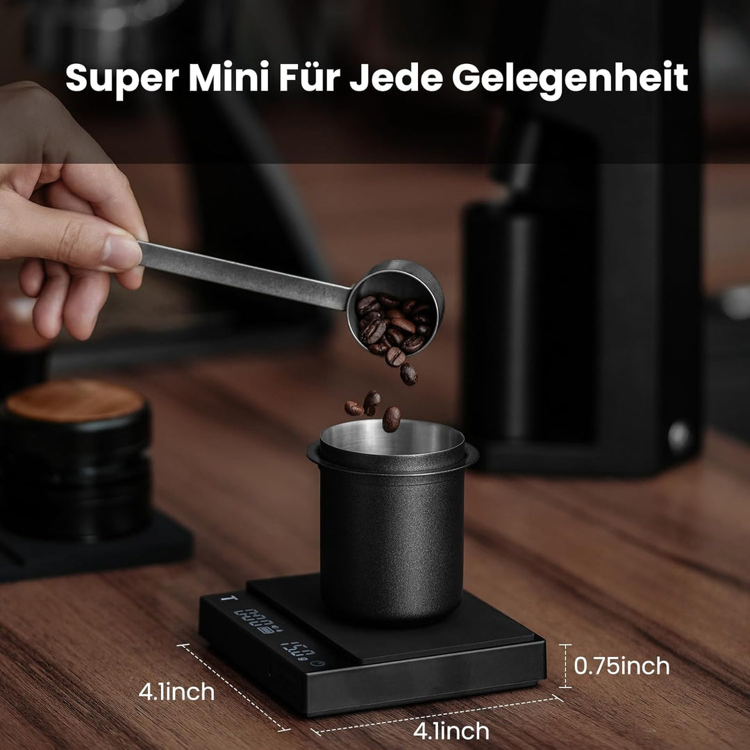 MHW-3BOMBER Mini Kaffewaage mit Timer, Wiederaufladbare Espresso Waage mit Schwerkraftsensor, 2kg/0,