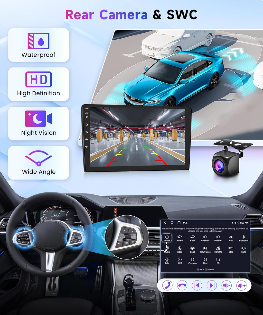 Rimoody 2G+64G Android Autoradio für Peugeot 207 2006-2015 9 Zoll Touchscreen Autoradio mit Wireless